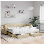 vidaXL Izvlečna dnevna postelja s predali krem 90x200 cm bla Cene
