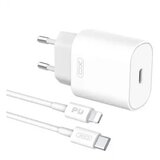 XO Punjač za mob. L91 25W + kabl Type-C na Lighting FAST beli Cene