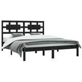  Okvir za krevet od masivne borovine crni 200 x 200 cm | shoptok.hr