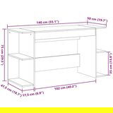  Radni stol crni 140 x 50 x 75 cm od konstruiranog drva | shoptok.hr