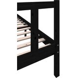  Okvir za krevet od masivne borovine crni 200 x 200 cm | shoptok.hr