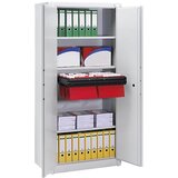 C+P Jeklena omara, ognjevarna, v skladu z DIN 4102, VxŠxG 1950 x 930 x 500 mm, svetlo sive barve | Shoptok.si