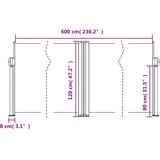  Uvlačiva bočna tenda 120 x 600 cm terakota | shoptok.hr