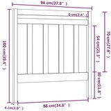  Uzglavlje za krevet crno 96 x 4 x 100 cm od masivne borovine | shoptok.hr