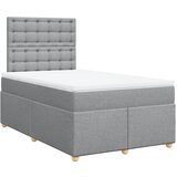 vidaXL Boxspring postelja z vzmetnico svetlo siva 120x190 cm blago | Shoptok.si