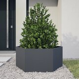  Vrtna sadilica antracit šesterokutna 104x90x45 cm čelična | Eponuda.com
