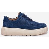 EVENTO Suede Women's Platform Sneakers Navy Rilwena | shoptok.hr