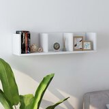  Zidna polica za CD-ove bijela 75 x 18 x 18 cm konstruirano drvo | shoptok.hr