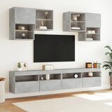 TV ormarić s LED svjetlima siva boja betona 100x30x40 cm | Eponuda.com