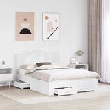 vidaXL konstrukcija postelje bela 140 x 200 cm konstruiran les, (5000102609) | Shoptok.si