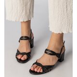  Black women's block heel sandals Melfi | ePonuda.com