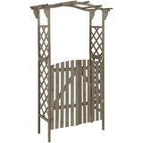  Pergola s vratima 116 x 40 x 204 cm siva od masivne jelovine Cene