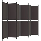 Sobna pregrada s 6 panela smeđa 300 x 200 cm od tkanine | Eponuda.com