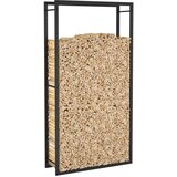 vidaXL stojalo za drva mat črno 80x28x154 cm jeklo | Shoptok.si