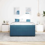  Posteljni okvir z vzmetnico Modra 160 x 200 cm Žamet, (5000069894) | Shoptok.si