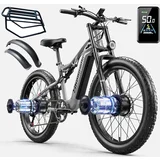 Shengmilo električno kolo S600 2*1000 w fat bike zmogljivo električno gorsko kolo 48V17.5AH samsung odstranljiva litijeva baterija 26" e-bike mtb pedal assist za odrasle mestno električno ko, (21362443)