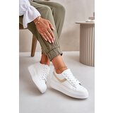 Boto Women's Sneakers On Platform Made Of Eco Leather White-Gold Brennessa | shoptok.hr