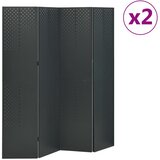  Sobne pregrade s 4 panela 2 kom antracit 160 x 180 cm čelične Cijene