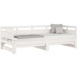  Izvlečna dnevna postelja bela trdna borovina 2x(90x200) cm, (20601226) | Shoptok.si