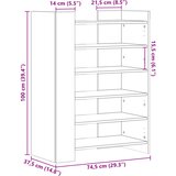Ormarić za cipele boja hrasta 74,5x37,5x100cm konstruirano drvo | Eponuda.com