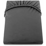 DecoKing tmavě šedé elastické bavlněné prostěradlo Amber Collection, 180 až 200 x 200 cm