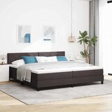Box Postelja z vzmetnico z vzmetnico Temno rjava 200 x 200 cm blago, (5000128318) | Shoptok.si