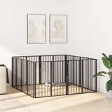  Pasja vrata 8 pcs Črna 80 x 80 cm Cinkana jeklena, (5000232775) | Shoptok.si