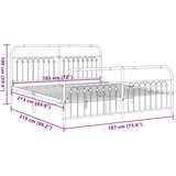  Metalni okvir kreveta uzglavlje i podnožje crni 183x213 cm | shoptok.hr