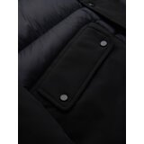 Ombre Men's long quilted jacket with large pockets - black | shoptok.hr