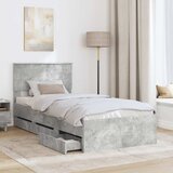  Krevetna konstrukcija s ladicama Betonski sivi 75 x 190 cm | shoptok.hr