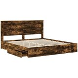  Krevet s od storage s uzglavljem Dimljeni hrast 180 x 200 cm | shoptok.hr