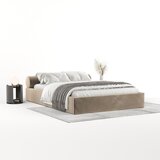 Maison de Rêve Svetlo rjava oblazinjena zakonska postelja s prostorom za shranjevanje z letvenim dnom 180x200 cm Solvo – | Shoptok.si