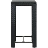  5-dijelni vrtni barski set od poliratana s jastucima crni Crna 60.5 cm table length | shoptok.hr
