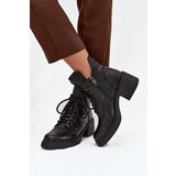 VINCEZA Women's Leather Ankle Boots on Block Heel Lined | shoptok.hr