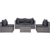 Poli 8-dijelna vrtna garnitura od poliratana s jastucima siva | shoptok.hr