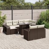  11-dijelni set vrtnih sofa od poliratana s jastucima smeđi | shoptok.hr