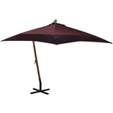 vidaXL viseč senčnik z drogom bordo rdeč 3x3 m trden les jelke | Shoptok.si