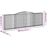  Lučne gabionske košare 20kom 400x30x120/140cm pocinčano željezo | shoptok.hr