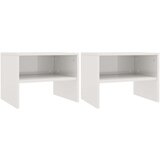  Noćni ormarići od iverice 2 kom visoki sjaj bijeli 40x30x30 cm | shoptok.hr