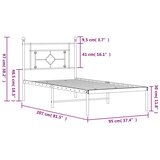 vidaXL Kovinski posteljni okvir z vzglavjem črn 90x200 cm | Shoptok.si