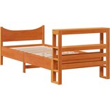  Okvir kreveta s uzglavljem voštano smeđi 75x190 cm od borovine | shoptok.hr