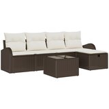 vidaXL 6-dijelni vrtni sofa set s jastučićima smeđi poli ratan, sofa za 2 osobe s pohranom i jastučićima smeđi poli ratan Cijene