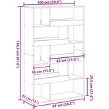 vidaXL Knjižna omara starinski les 100x33x156,5 cm inženirski les | Shoptok.si