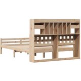 vidaXL Krevet s regalom za knjige bez madraca 140x190 cm od borovine | shoptok.hr