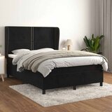  s oprugama i madracem crni 140 x 190 cm baršunasti | shoptok.hr