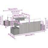  Vrtni set za objed 6 kom. 5-Broj sjedala Crna i Plavozelena | shoptok.hr