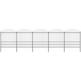  Vrtna ograda s vrhom koplja Čelik 892,5 x 200 cm Crna | shoptok.hr