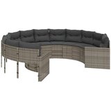  Vrtna sofa s jastucima okrugla sivi od poliratana | shoptok.hr