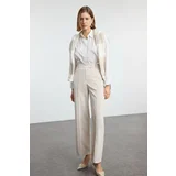 Trendyol Beige Wide Leg High Waist Woven Trousers