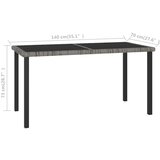 vidaXL Vrtni blagovaonski stol sivi 140 x 70 x 73 cm od poliratana | shoptok.hr